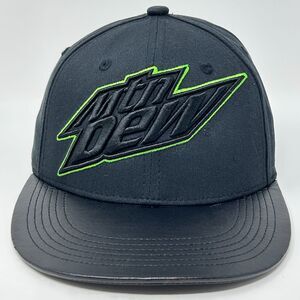 Mtn Dew Hat Baseball Cap Mountain Dew Soft Drink Soda Pop 6 Panel Snapback Black